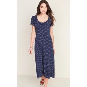 Old Navy Printed Button-Front Midi Dress